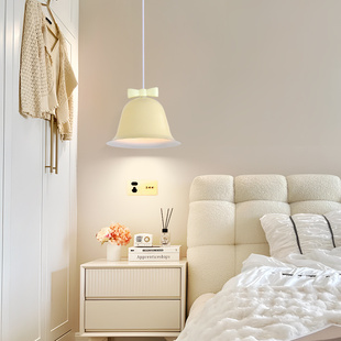 法式奶油小铃铛蝴蝶结床头吊灯创意个性餐厅儿童公主房飘窗吧台灯