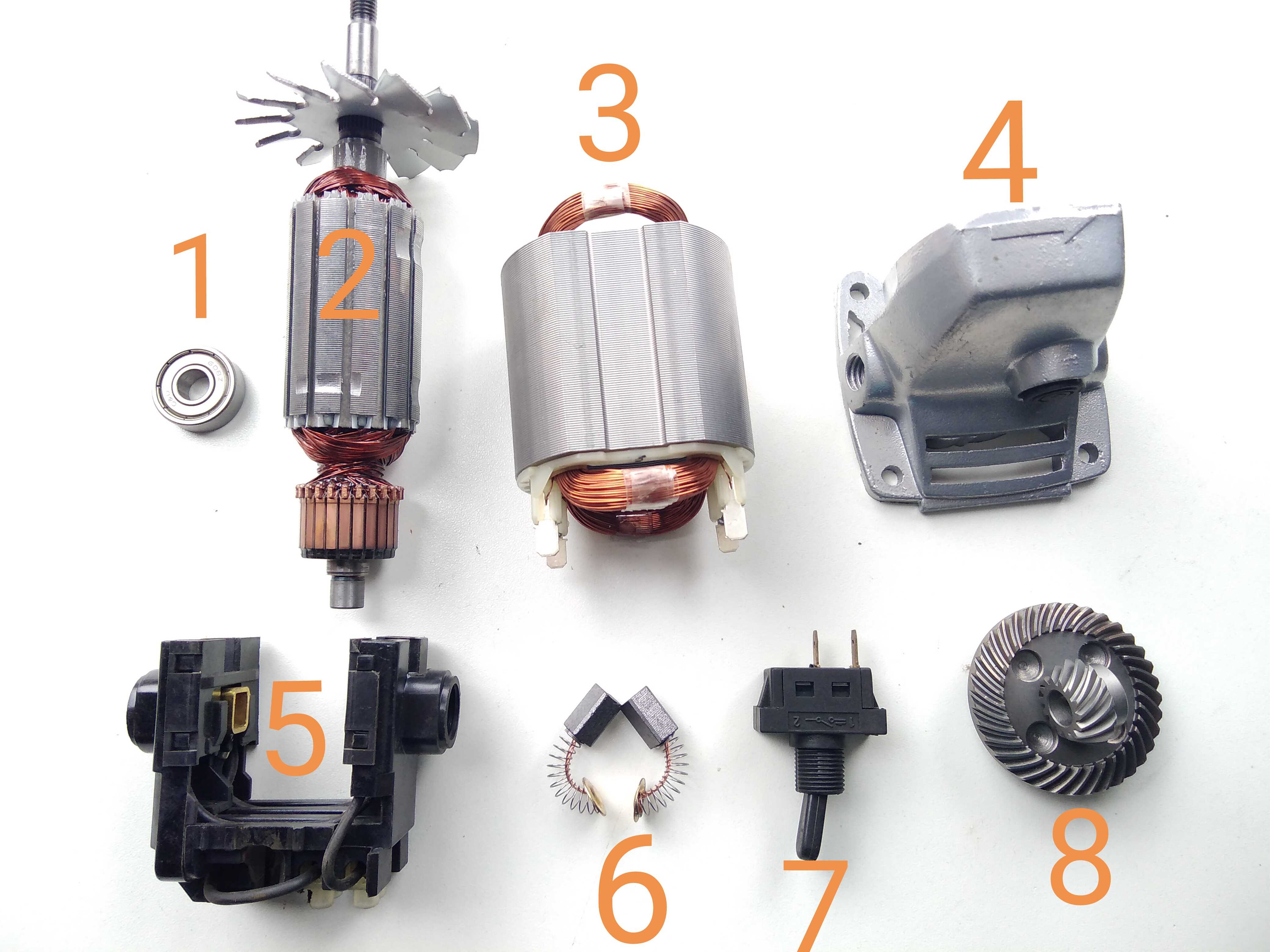 适配日立G10SB1角磨机转子 定子 日立100铝壳磨机配件轴承开关