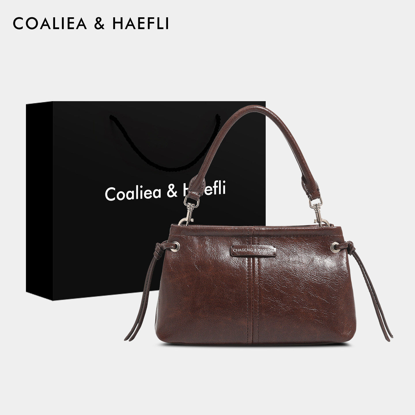 香港品牌油蜡皮绳结手拎包包女2025新款简约大气通勤高级感斜挎包,箱包皮具/热销女包/男包,腋下包,淘宝优惠券,粉丝福利购,淘宝优惠卷