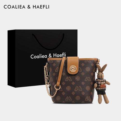 官网COALIEA&HAEFLI撞色水桶包女