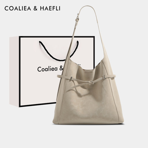 官网COALIEA&HAEFLI真皮托特包女