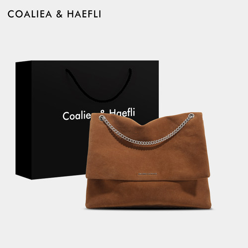 香港品牌大容量麂皮简约腋下包女