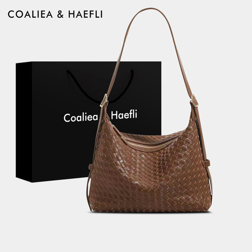 官网COALIEA&HAEFLI编织hobo包女