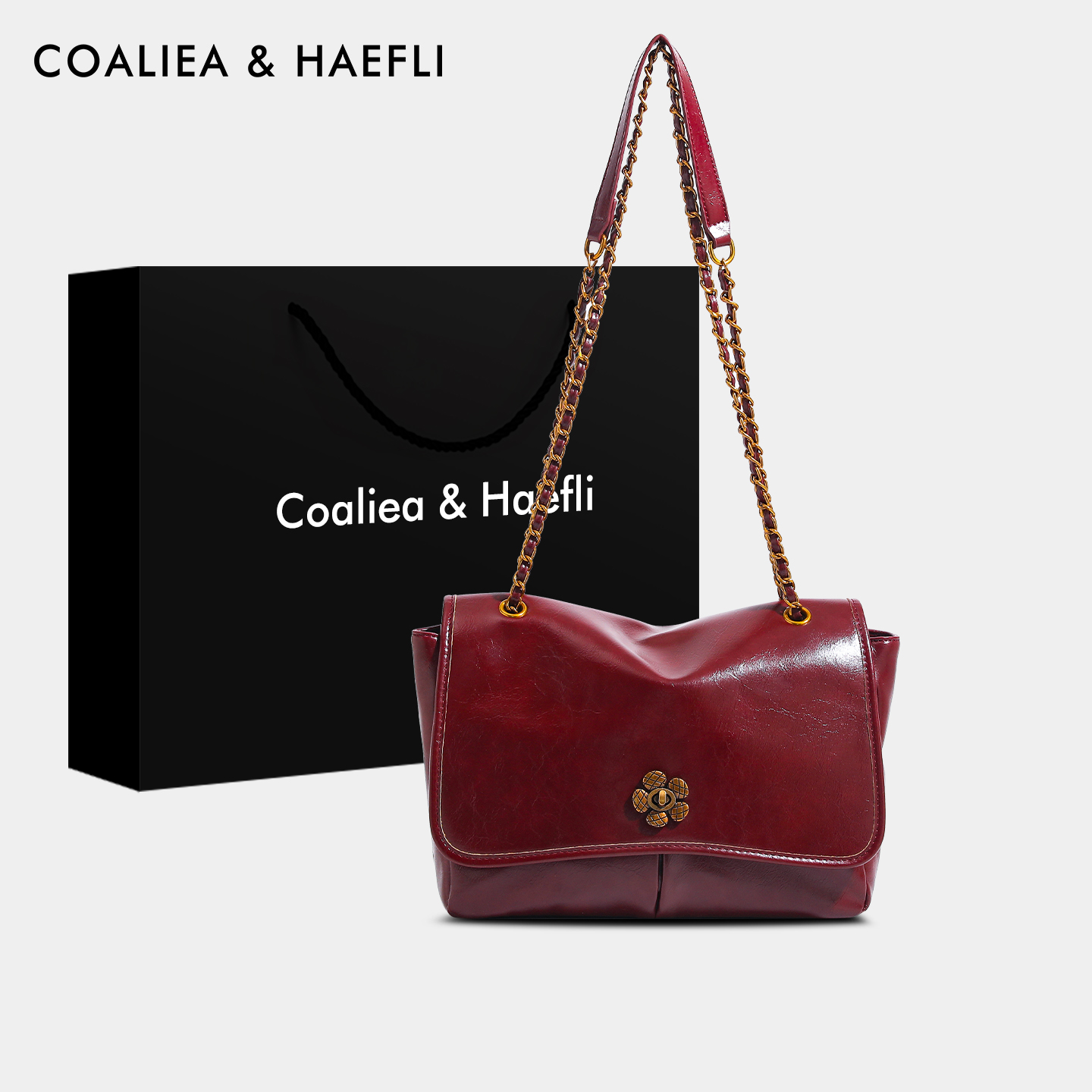 官网COALIEA&HAEFLI红色新娘包女