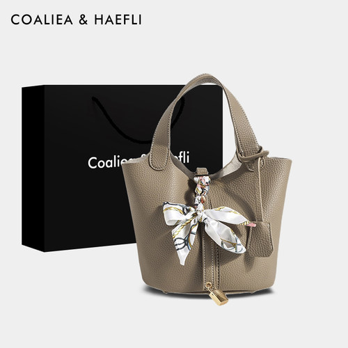 官网COALIEA&KAEFLI真皮菜篮子包