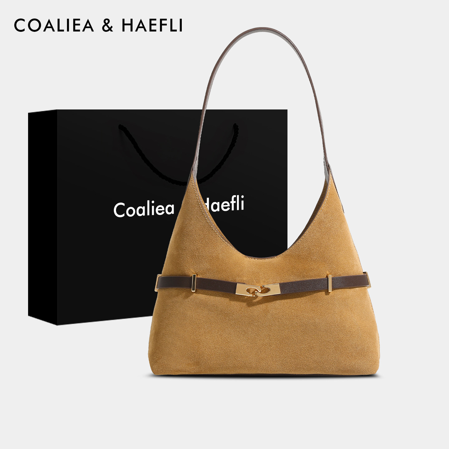 香港品牌磨砂皮腋下包包女2025秋季新款时尚腰带式搭扣简约单肩包,箱包皮具/热销女包/男包,腋下包,淘宝优惠券,粉丝福利购,淘宝优惠卷