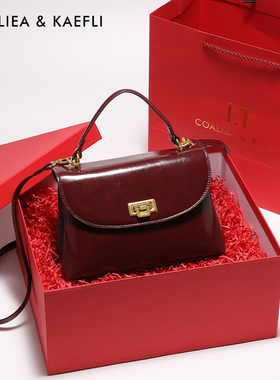 香港代购红色女式包包高级感新娘结婚包小众设计手提包通勤斜挎包