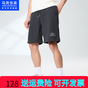马克华菲男装 新款 男装 休闲复古字母印花点缀商场针马短裤