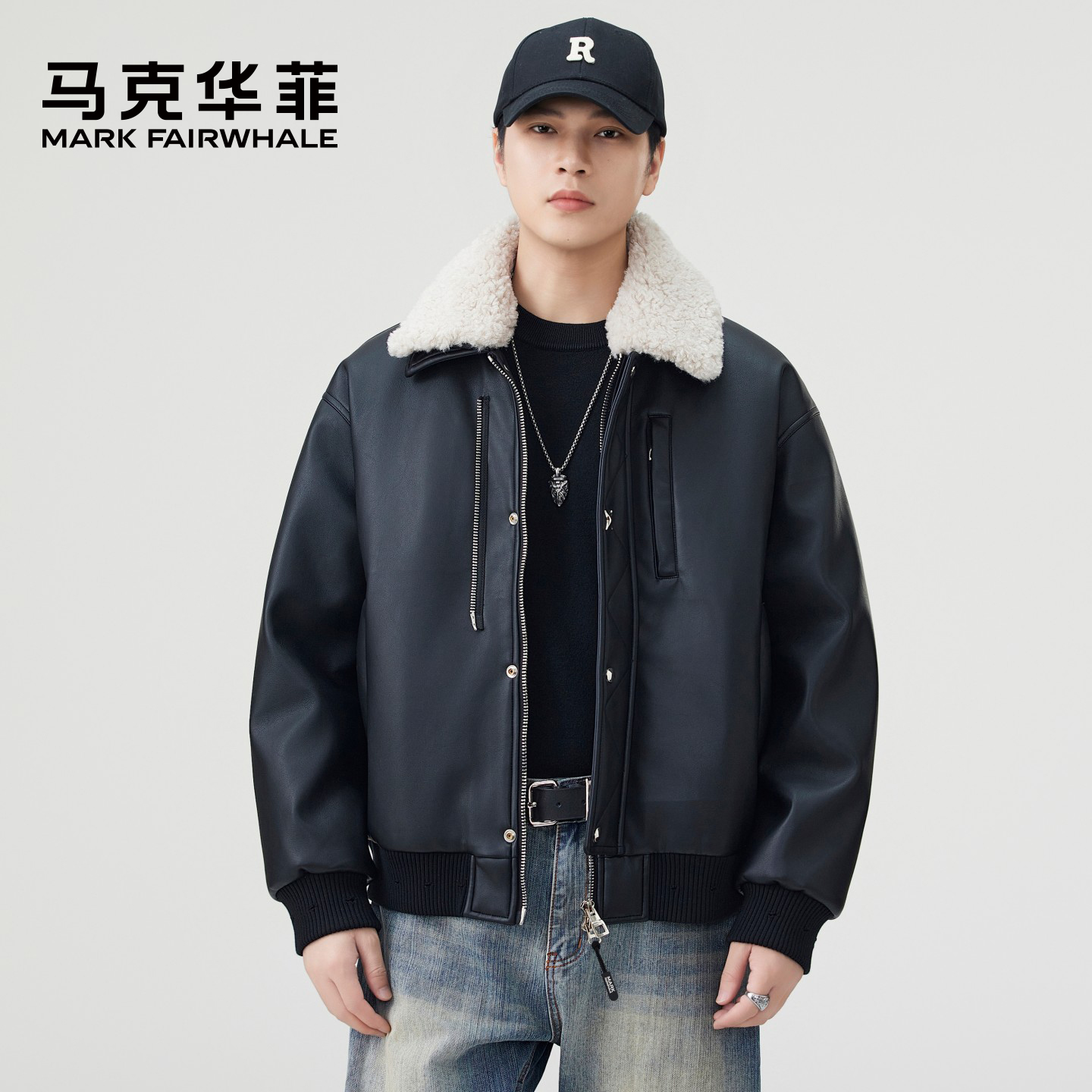 马克华菲美拉德翻毛领皮衣羽绒