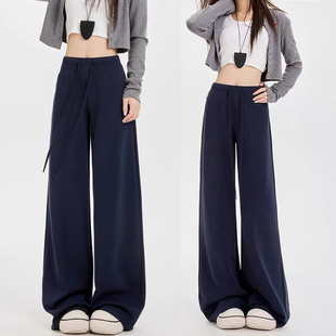 拖地慵懒休闲裤 孕妇裤 秋冬季 无托腹垂感柔软外穿宽松阔腿裤 子秋装
