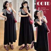 夏装 小清新套装 怀孕期大码 慵懒薄款 宽松显瘦两件套夏季 2026孕妇装