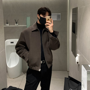 轻熟风夹克外套男2025新款春季潮牌英伦雅痞潮流短款冬季毛呢大衣