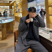 休闲西装 长裤 男套装 潮流宽松西服外套痞帅男士 轻熟风 韩版 春秋新款