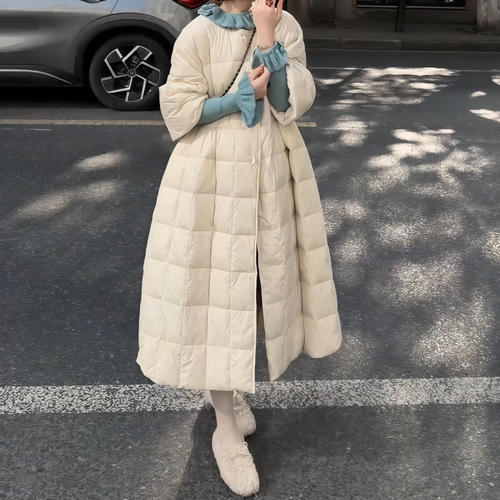 日常收腰显瘦长款保暖羽绒服外套