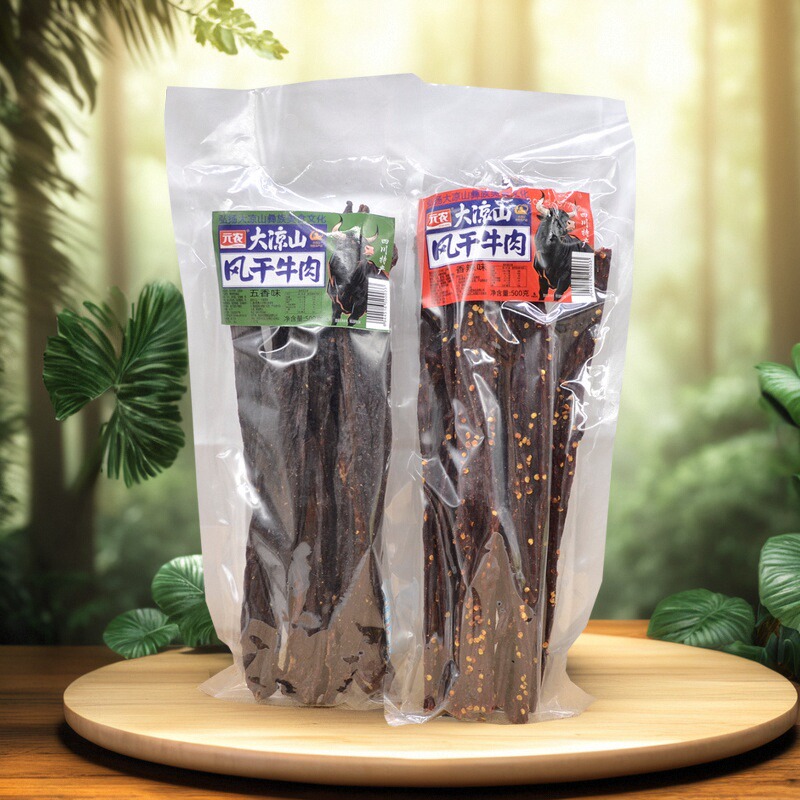 元农手撕风干牛肉500g整袋装四川大凉山五香香麻辣长条干巴牛肉干