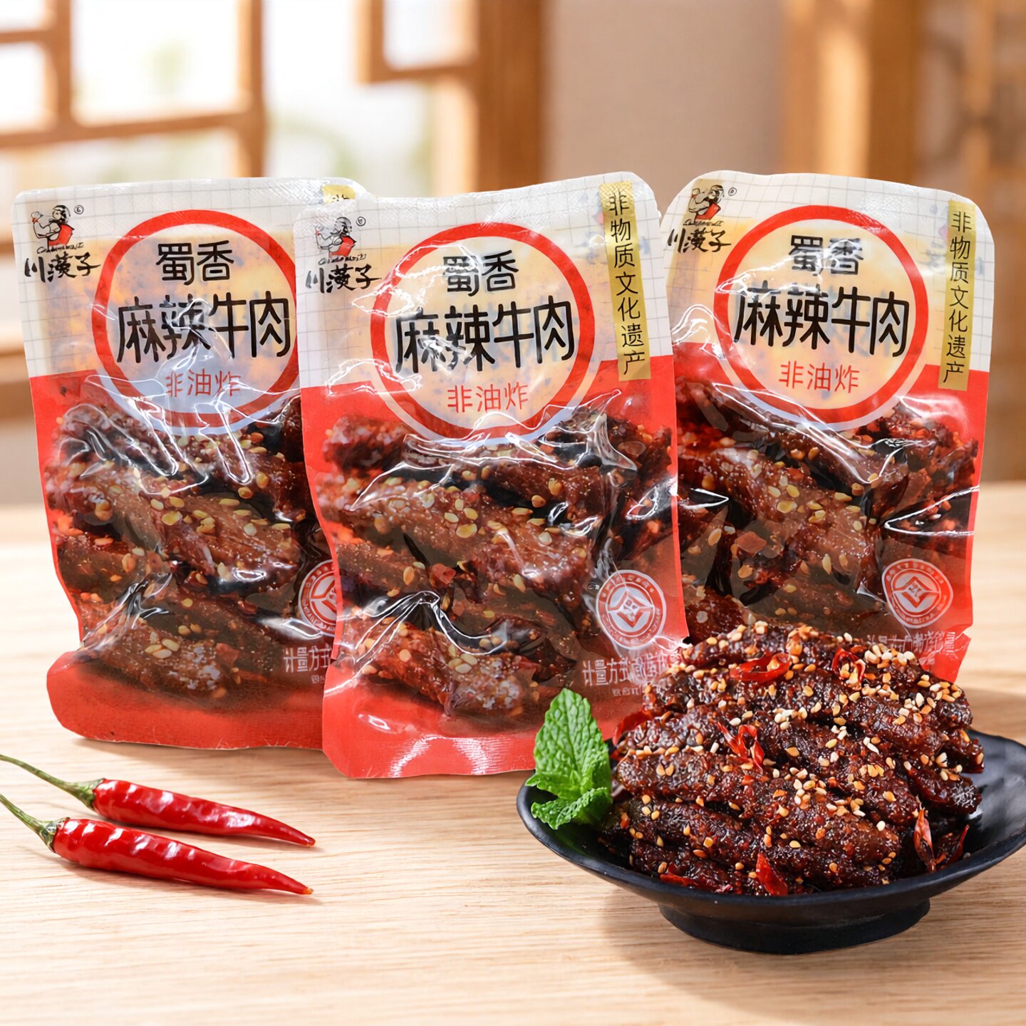川汉子麻辣牛肉干散称小包装牛肉条卤味下酒菜零食小吃四川特产
