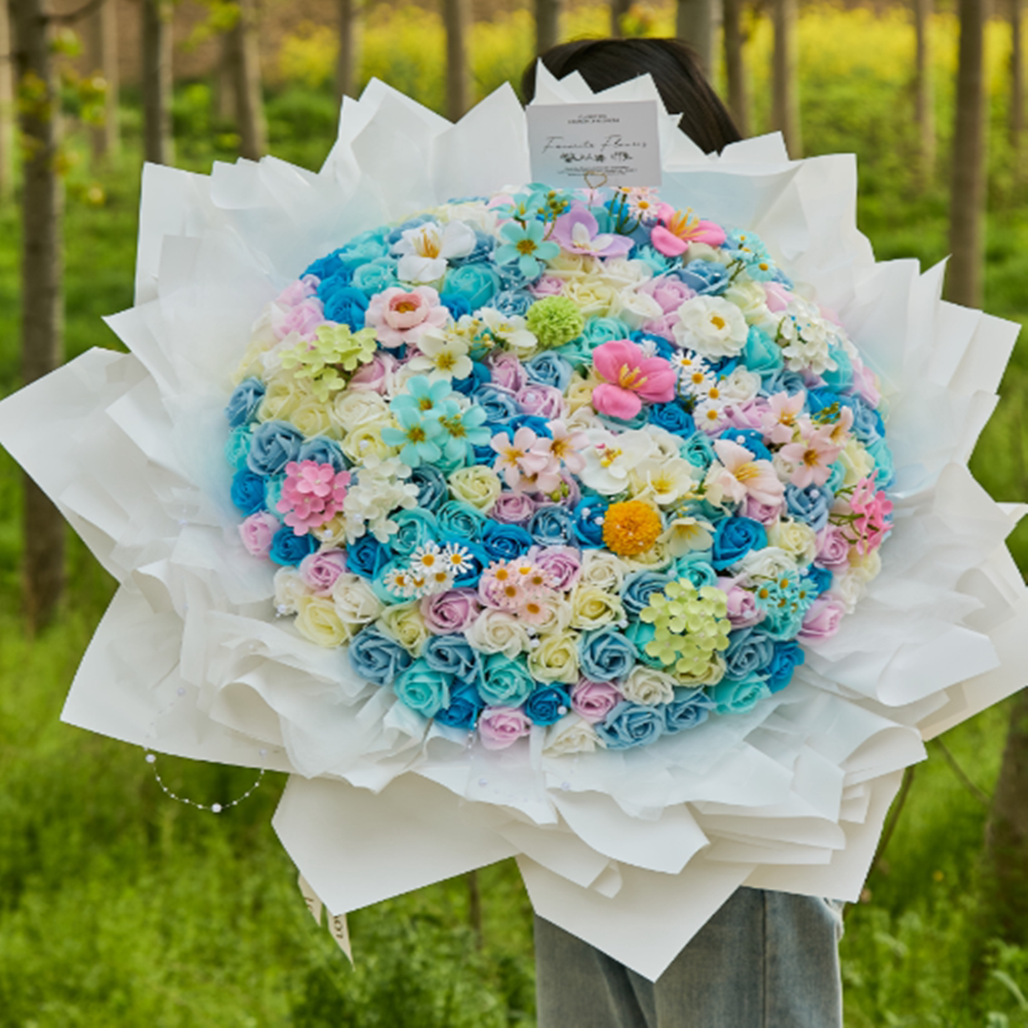 网红同款香皂花束情人节告白生日礼物繁花似锦蓝玫瑰送朋友开业礼