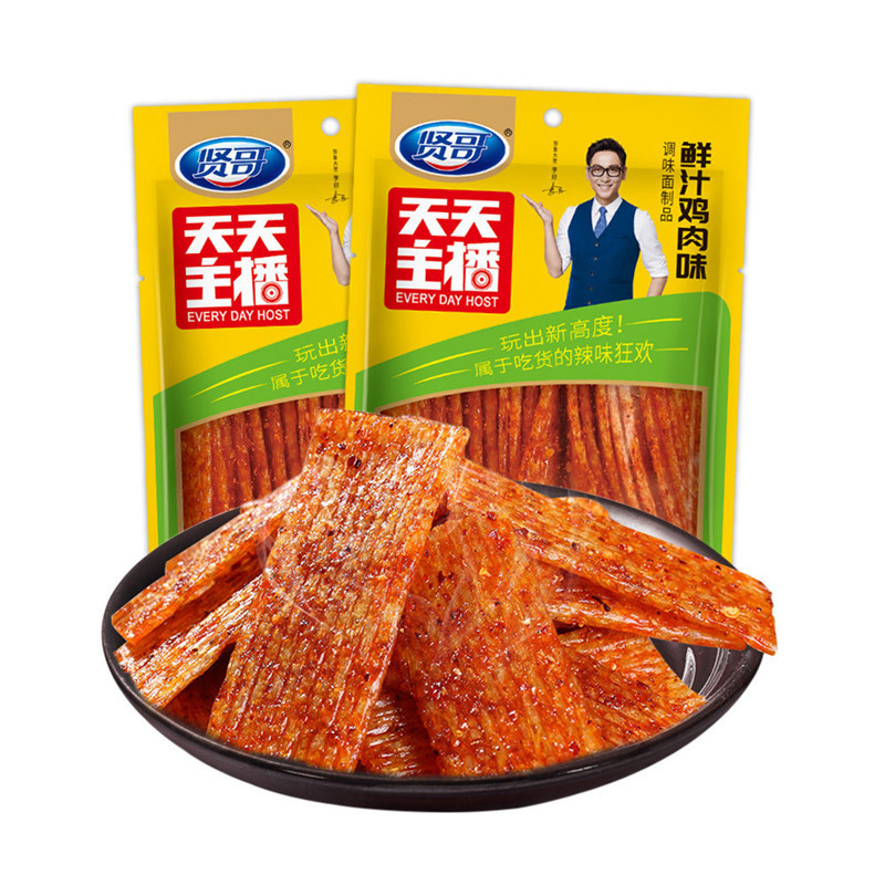 贤哥辣条150g*10包天天主播面筋鲜汁鸡肉手撕牛排羊排味零食小