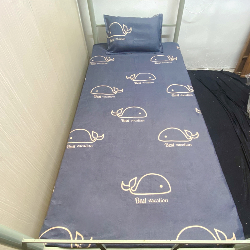 学生宿舍床单单件简约单人床被单水洗棉被套枕套斜纹褥单床上用品