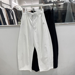 百搭宽松垂感阔腿拖地弯刀长裤 2026春季 男时尚 纯色直筒休闲裤 美式