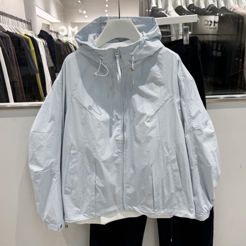 2026春夏新款宽松休闲百搭连帽防晒衣男户外运动冲锋衣薄款外套潮