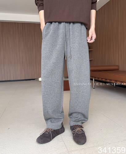 乾尚2026春季美式复古简约松紧腰抽绳休闲裤男宽松百搭小直筒长裤