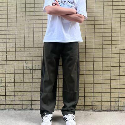 JQ2ALSO 新品日系条纹拼接休闲裤男女卫裤高街宽松直筒裤运动长裤