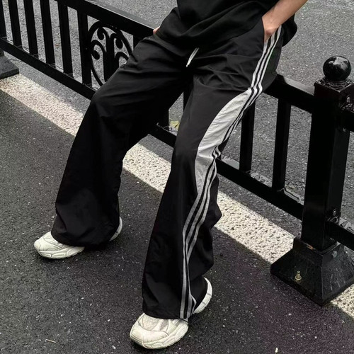 Jq2also美式高街薄款速干休闲裤三条杠条纹裤潮流垂感百搭男女款