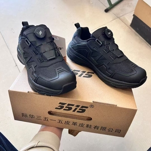 旋轉(zhuǎn)扣登山耐磨休閑鞋 正品 戶外訓(xùn)練防穿刺徒步男鞋 黑色通勤鞋 新式