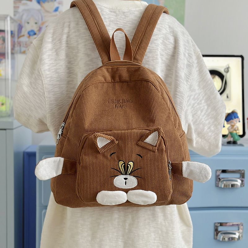 新品可爱卡通背包女休闲旅行大容量书包潮酷风双肩包百搭