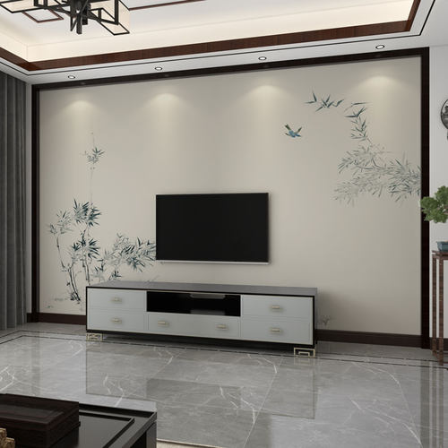 3d立体水墨竹林背景墙全国上门贴