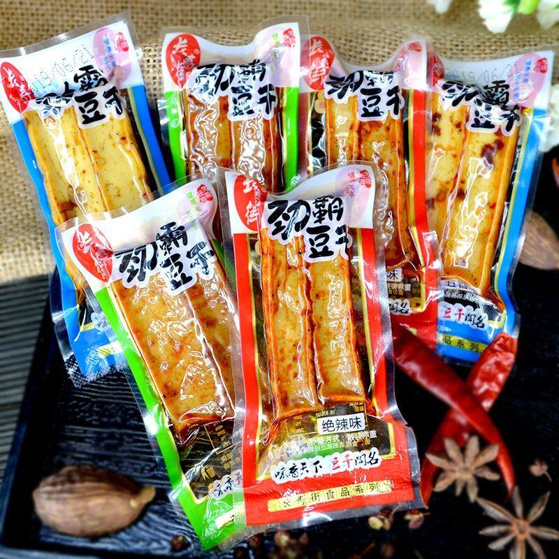 湖南特产长寿街豆腐干麻辣零食平江散称酱干辣干子批发整箱