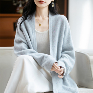 蝙蝠袖保暖无领长袖保暖羊毛披肩斗篷女毛衣外搭针织开衫外套