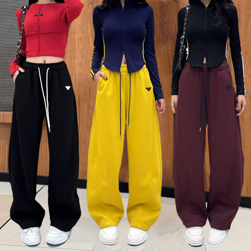 2025秋季新款弯刀裤女高腰显瘦宽松阔腿裤运动卫裤百搭休闲长,女装/女士精品,休闲裤,淘宝优惠券,粉丝福利购,淘宝优惠卷