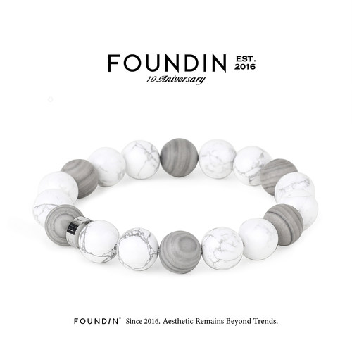 FOUNDIN盐系白松石情侣手链礼物