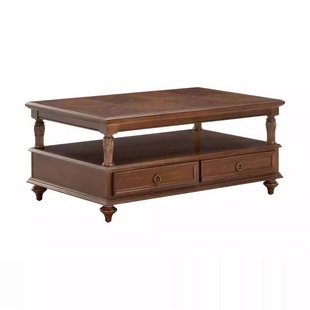 经典新维多利亚实木高端长方形茶几客厅2025新款轻奢高级感咖啡桌