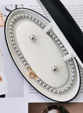 珍珠项链耳钉Joie首饰真多麻