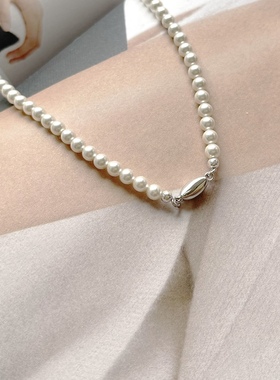 韩国博主fever同款珍珠项链纯银