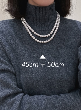 复古双层珍珠链Joie首饰小香风