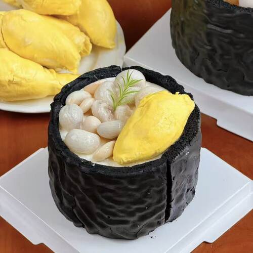 【夏日限定季】黑金榴莲山竹 奶油蛋糕动物奶油某书爆款成都
