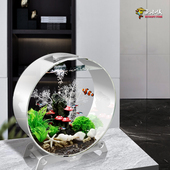 鱼小侠桌面鱼缸过滤制氧一体机客厅家用水族箱生态懒人造景装 饰箱