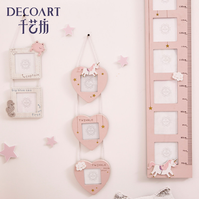 百天照三连挂五寸婴儿宝宝相框照片挂墙组合照片墙创意可爱儿童