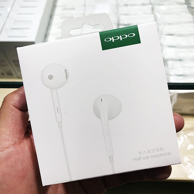 oppo耳机原装r17reno5reno4 reno6oppor15半入耳式手机耳机findx2