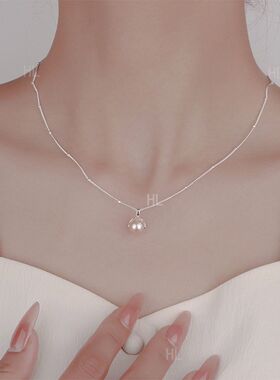 s925纯银天然淡水珍珠吊坠项链女高级感简约气质百搭串珠锁骨链
