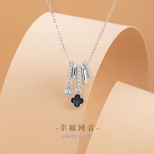 幸运四叶草纯银925项链女小众轻