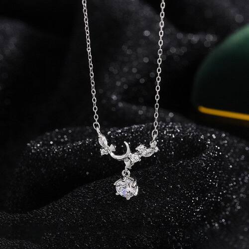 帝丰999足银众星捧月项链女高级感小众颈链轻奢ins星河闪钻锁骨链