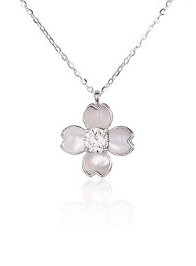 闪亮s925纯银四叶草莫桑石项链高级百搭设计感轻奢简约小众锁骨链