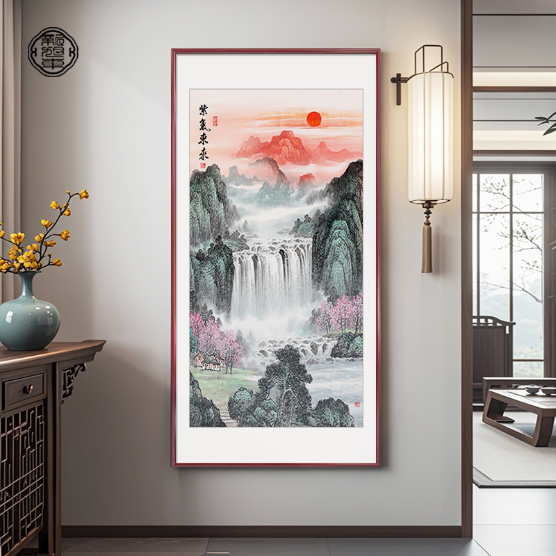 新旭东紫气东来玄关东墙挂画