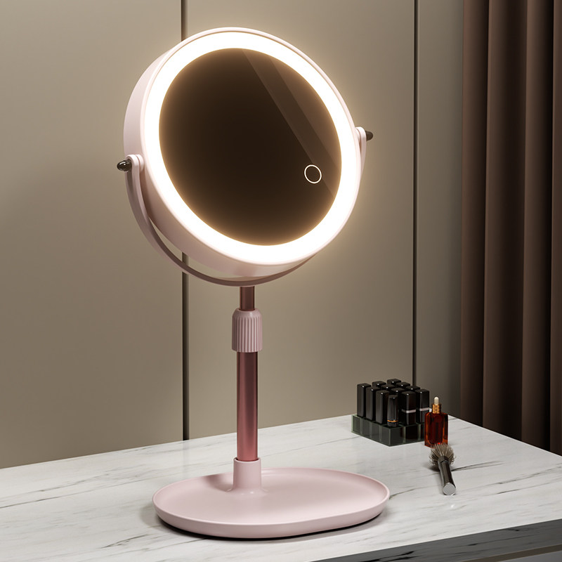 带led灯台式桌面化妆镜可立式双面升降家用卧室智能美妆镜子宿舍,家庭/个人清洁工具,LED化妆镜,淘宝优惠券,粉丝福利购,淘宝优惠卷
