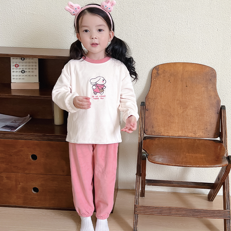 女宝宝睡衣海岛绒冬季保暖家居服